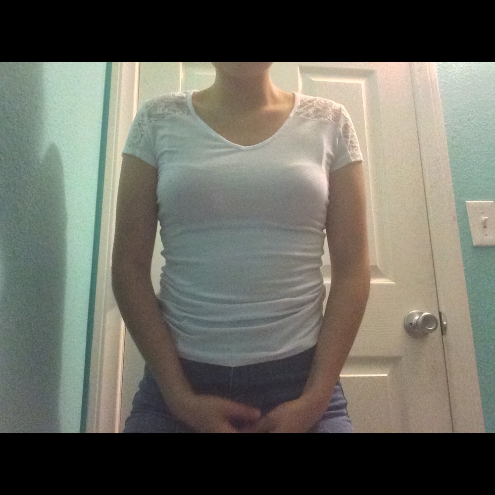 White v-neck